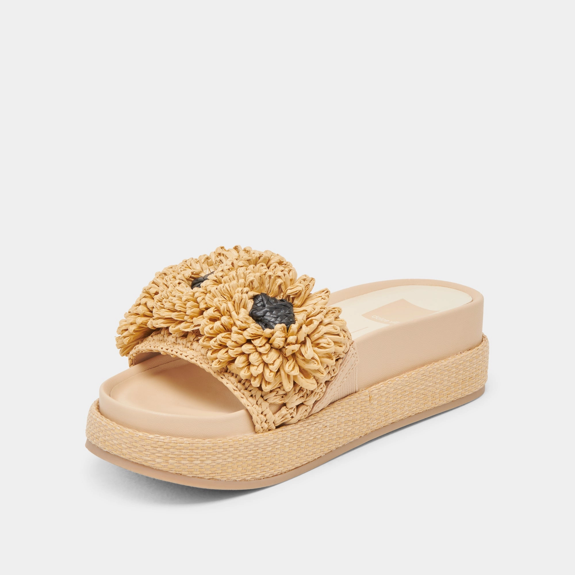 SIDONA FLOWER SANDALS LT NATURAL RAFFIA
