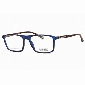 Skechers Men's Eyeglasses - Matte Blue Plastic Rectangular Full Rim Frame | SE3302 091