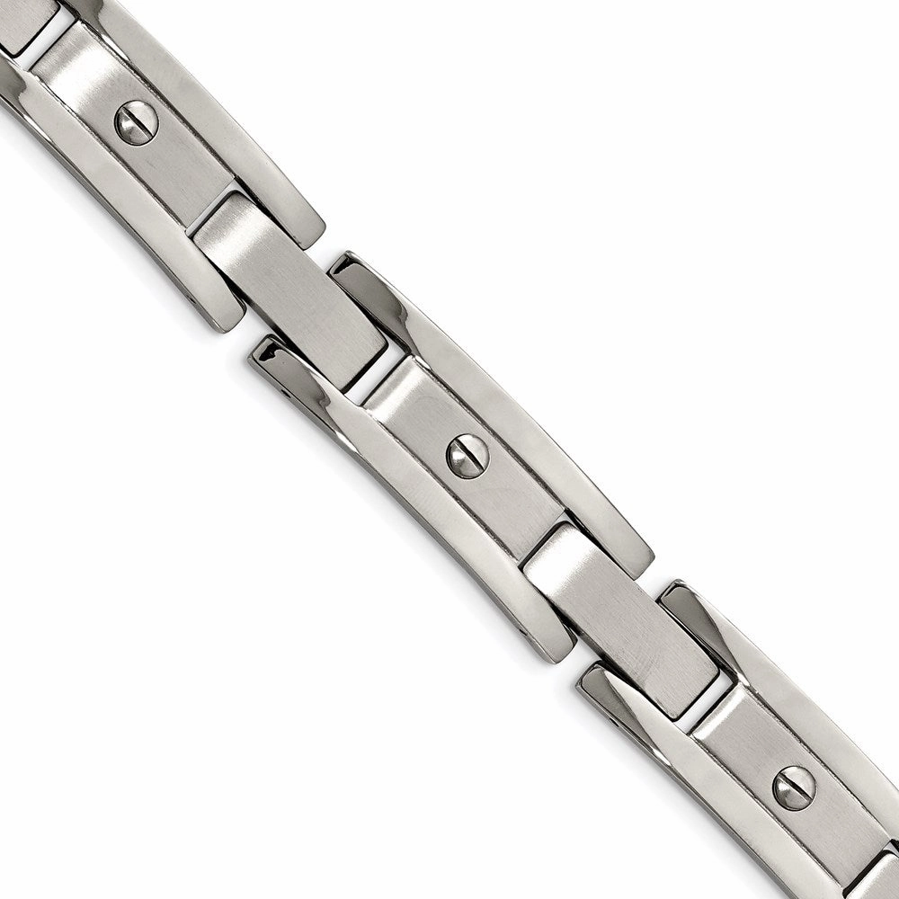 Stainless Steel Brushed and Polished Bracelet, Money Clip and Key Ring Set