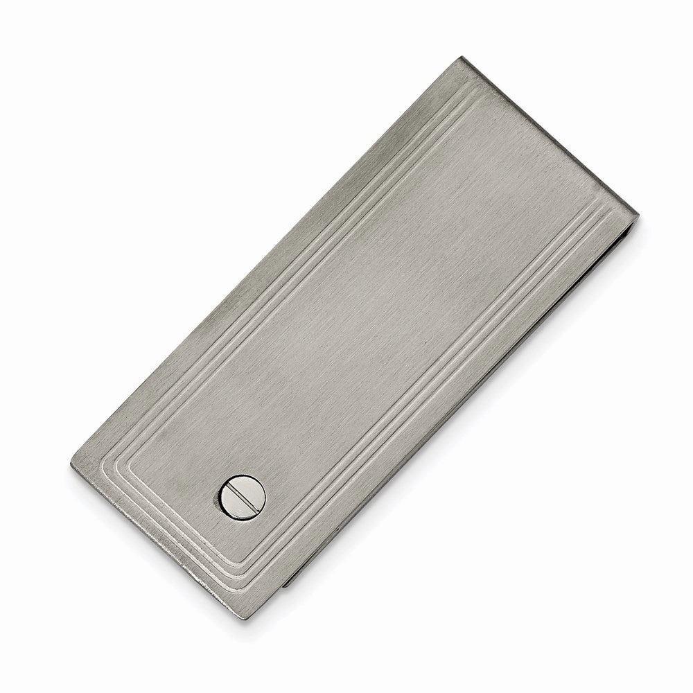 Stainless Steel Brushed and Polished Bracelet, Money Clip and Key Ring Set