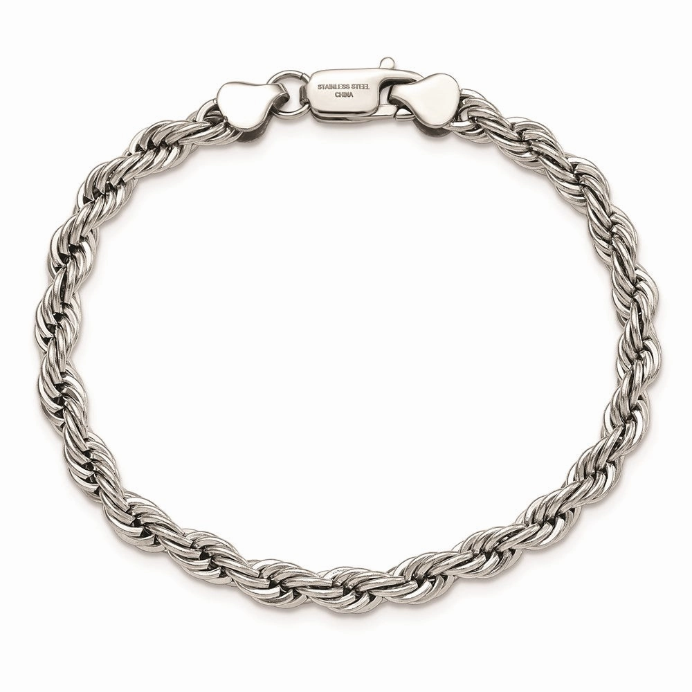 Stainless Steel Polished 6mm Rope Bracelet