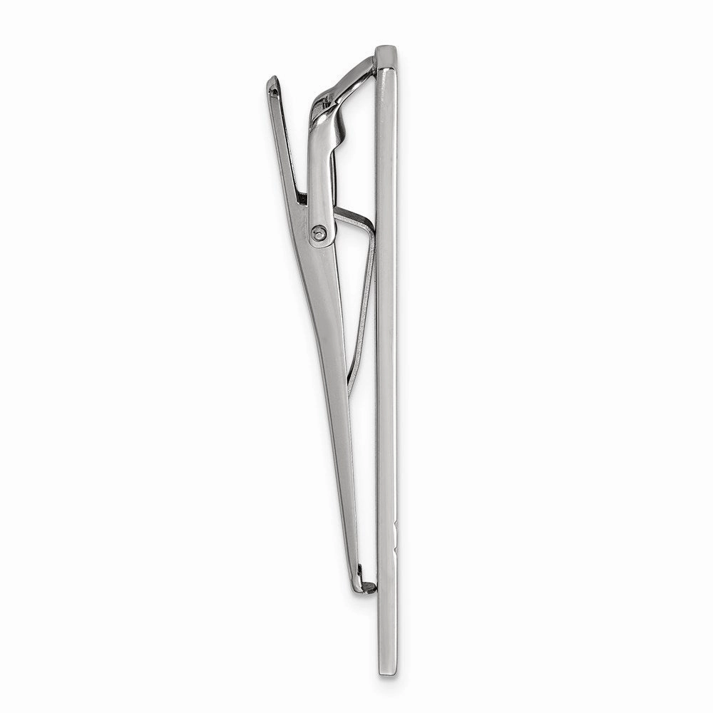 Stainless Steel Polished with CZ Tie Bar