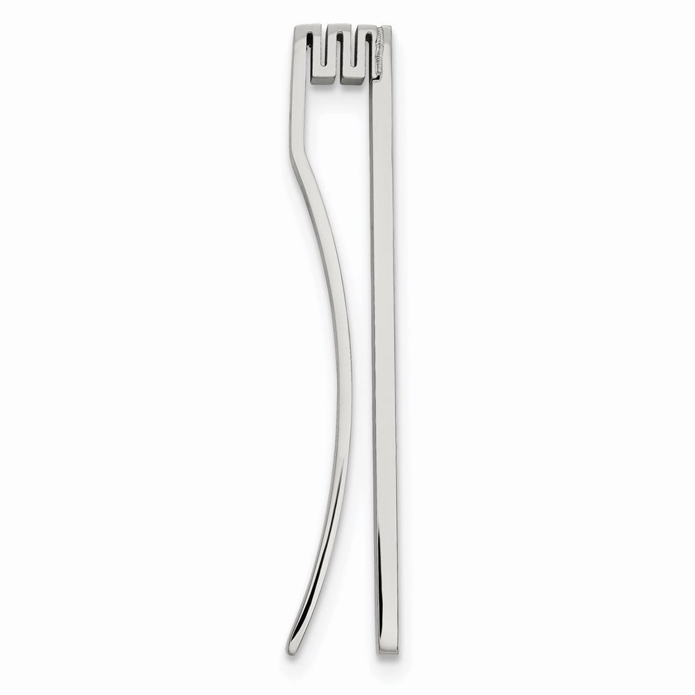 Stainless Steel Yellow IP-plated Diamond Accent Tie Bar