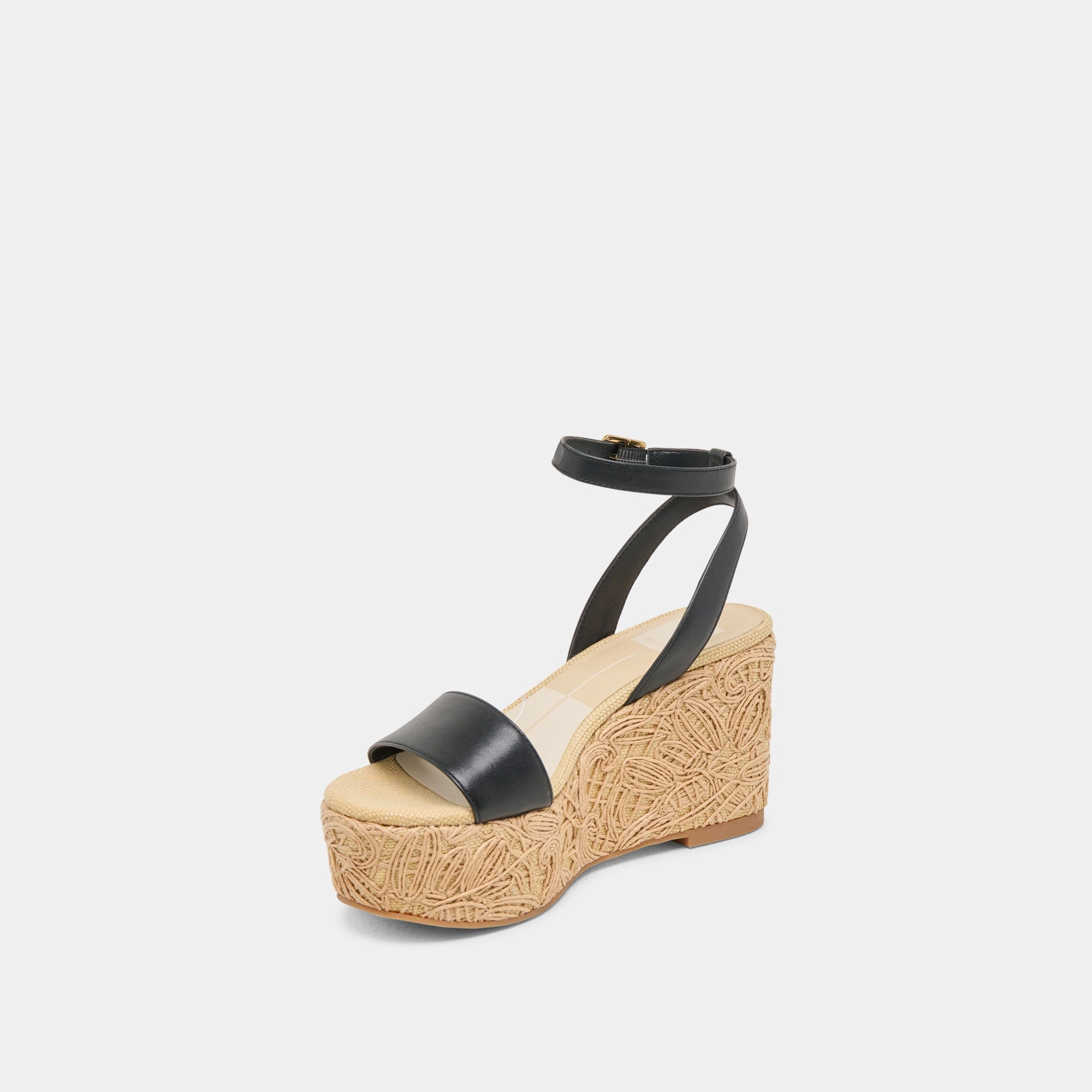 TALISA WEDGES BLACK LEATHER