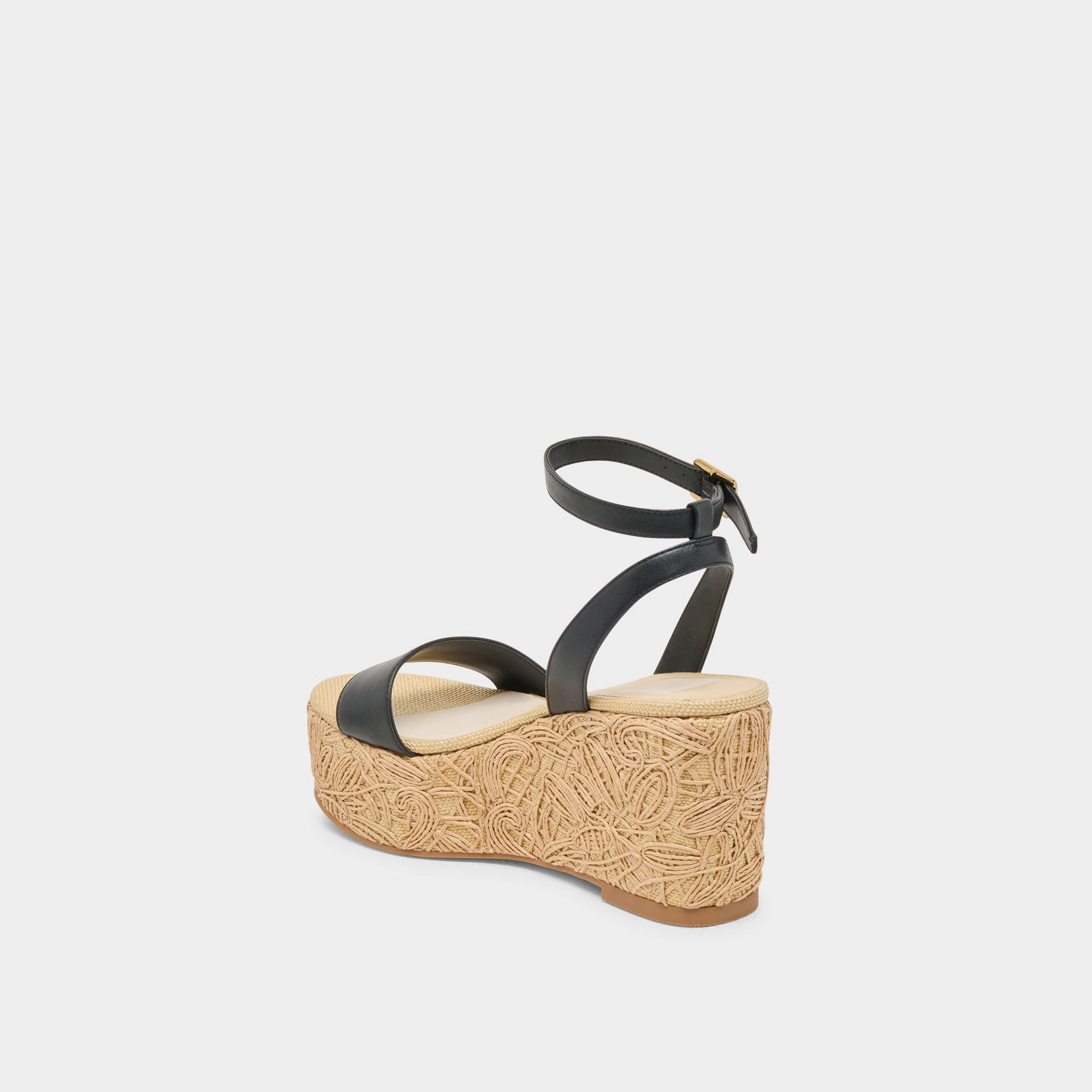 TALISA WEDGES BLACK LEATHER