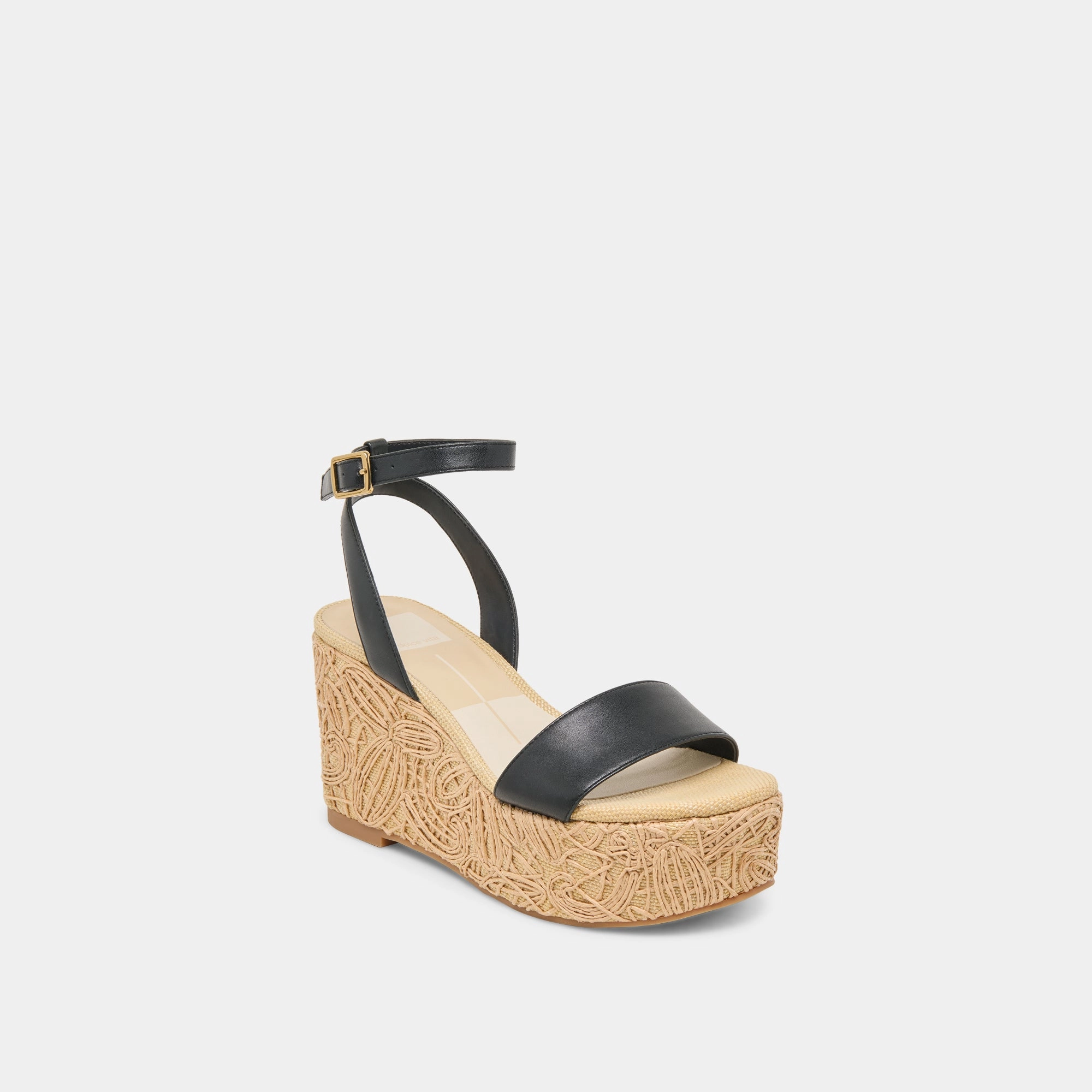 TALISA WEDGES BLACK LEATHER