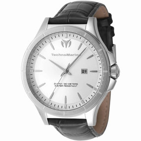 Technomarine Men's Watch - MoonSun Quartz Silver Dial Black Strap Date | TM-822010