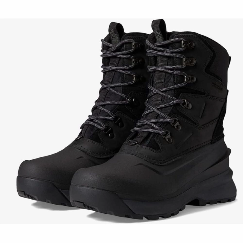 The North Face NF0A5LVZ Men's Chilkat V 400 Insulated Waterproof Snow Boots, Black/Asphalt Gray, 8 M