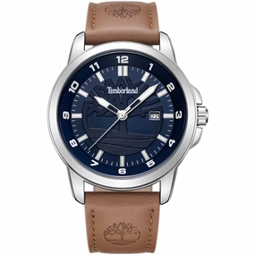 Timberland Men's Watch - Classic Brown Genuine Leather Strap Quartz | TDWGB9002103