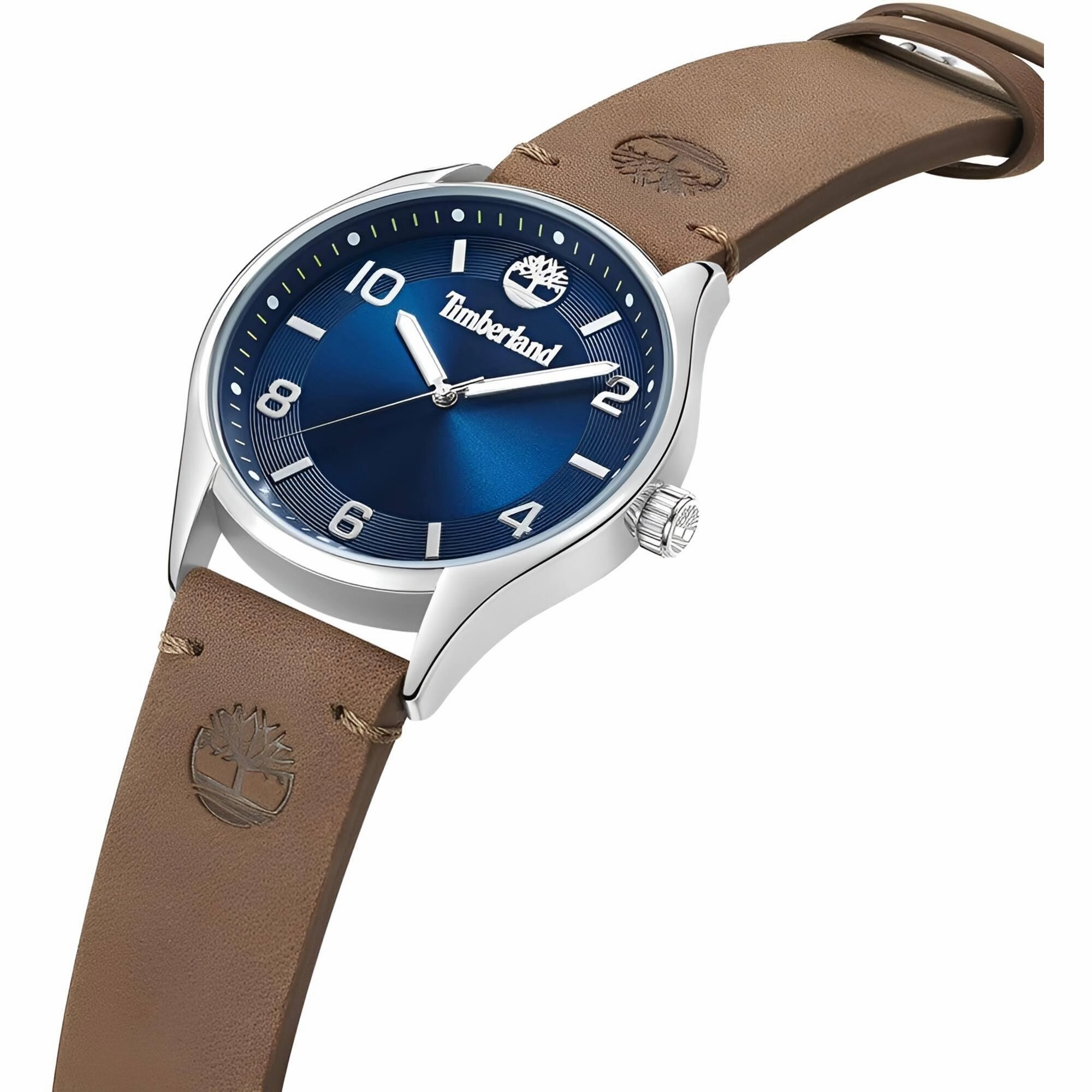 Timberland Men's Watch - Quartz Blue Dial Beige Genuine Leather Strap | TDWGA9001101