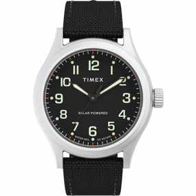 Timex Men's Watch - Expedition North Solar Quartz Black Fabric Strap | TW2V64500JR