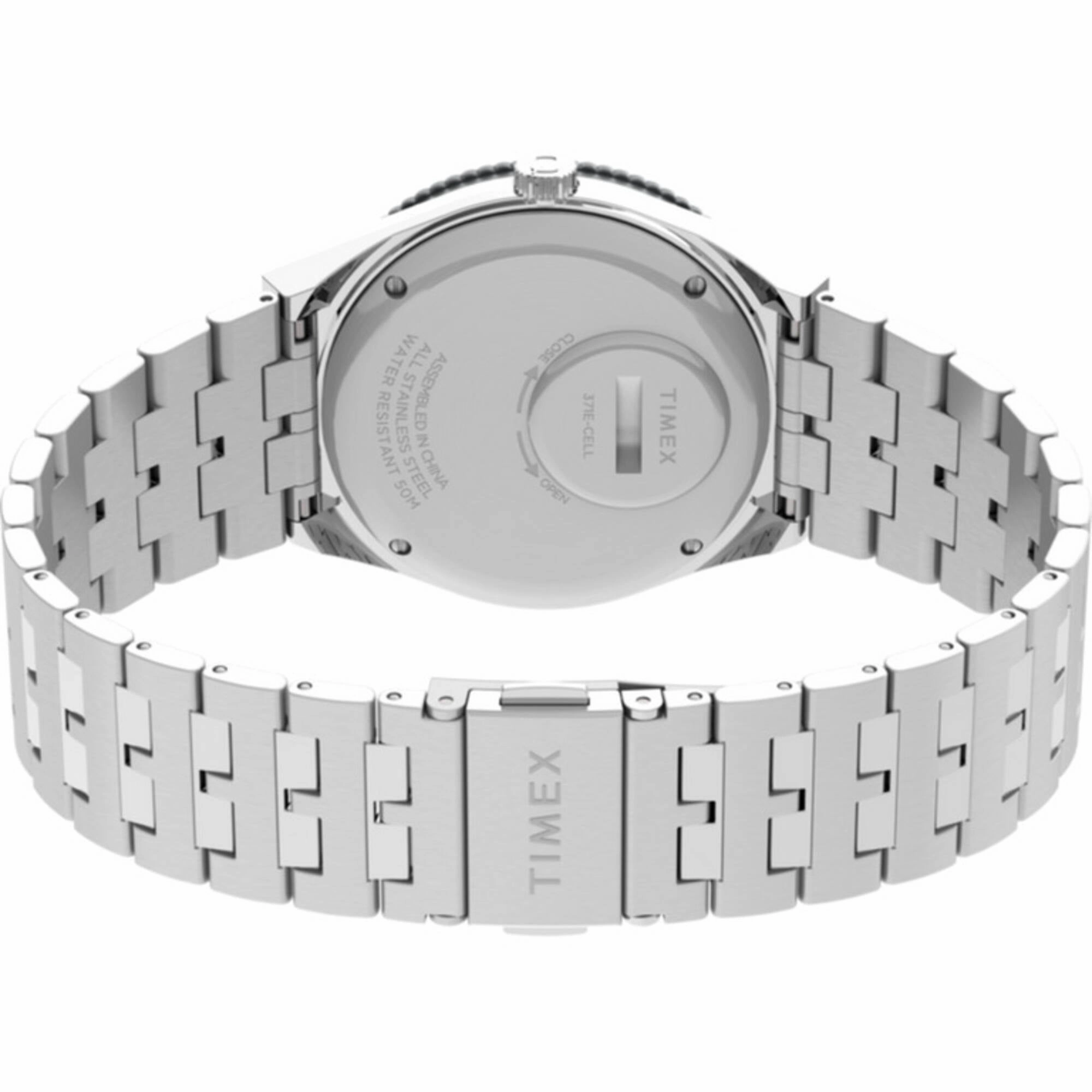 Timex Men's Watch - Q Timex GMT Black Dial Silver Tone Bracelet Quartz | TW2V38000VQ