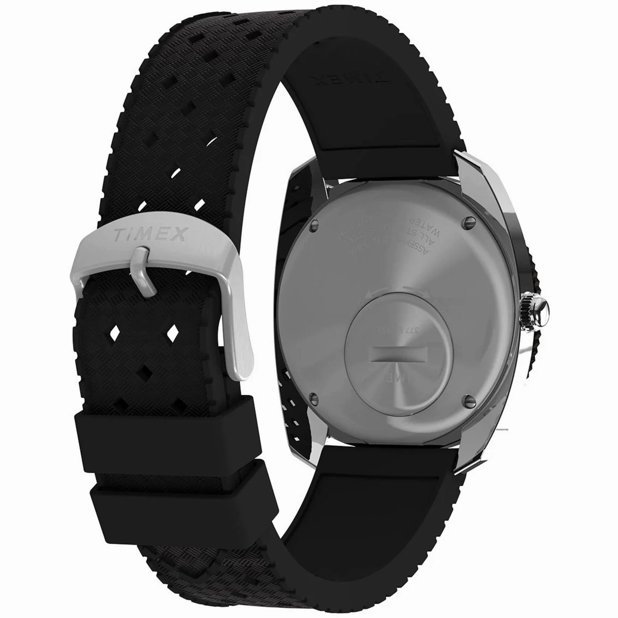 Timex Men's Watch - Q Timex Reissue Black Dial Synthetic Rubber Strap | TW2W22400ZV