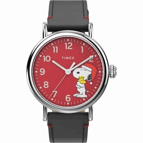 Timex Men's Watch - Standard Peanuts Snoopy Holiday Red Dial Strap | TW2V61100VQ