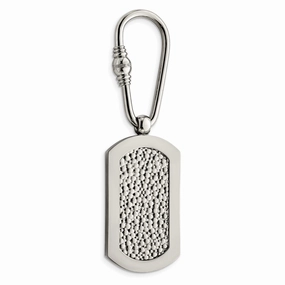 Titanium Pebble Textured Key Ring