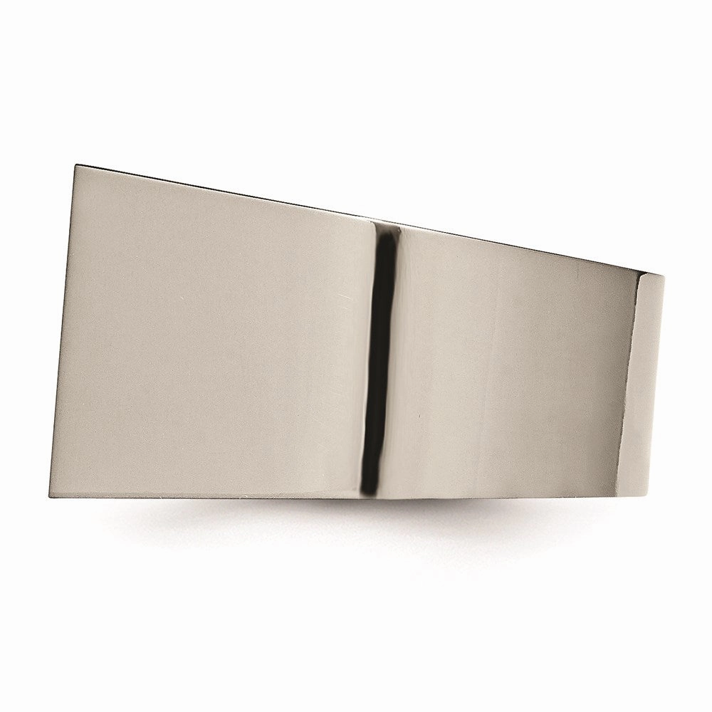 Titanium Polished CZ Signet Ring | TB426