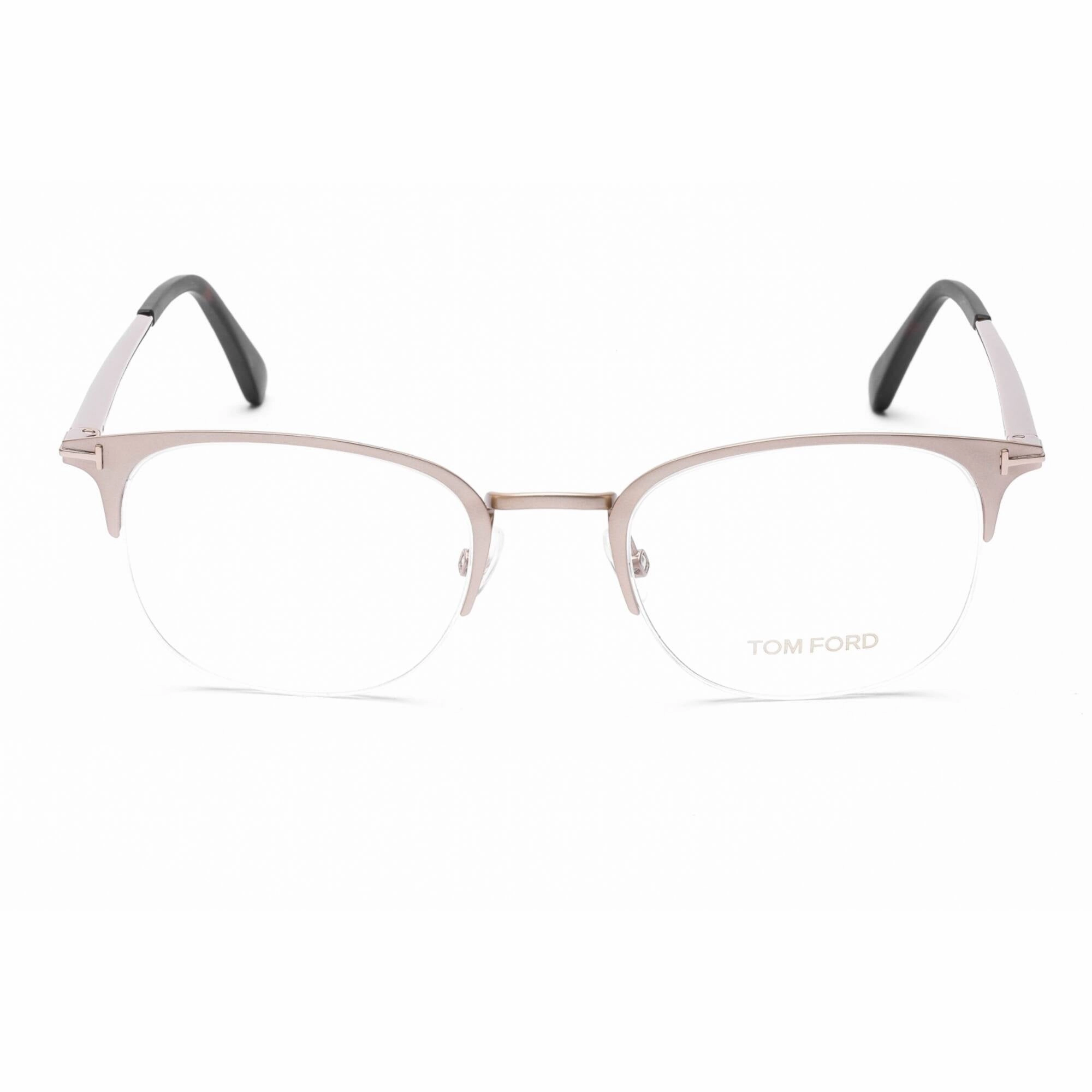 Tom Ford Men's Eyeglasses - Matte Rose Gold Metal Square Half Rim Frame | FT5452 029