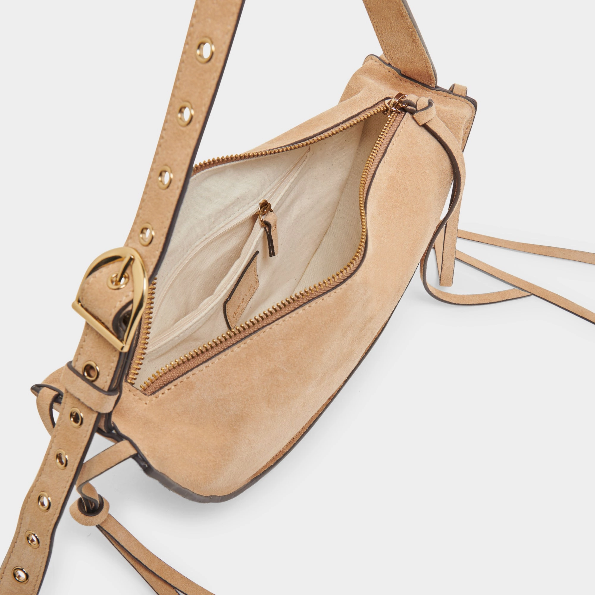 VERONA SHOULDER BAG BEIGE SUEDE