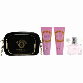 Versace Women's Gift Set with Purse  - Bright Crystal Refined Femininity, 4 Piece