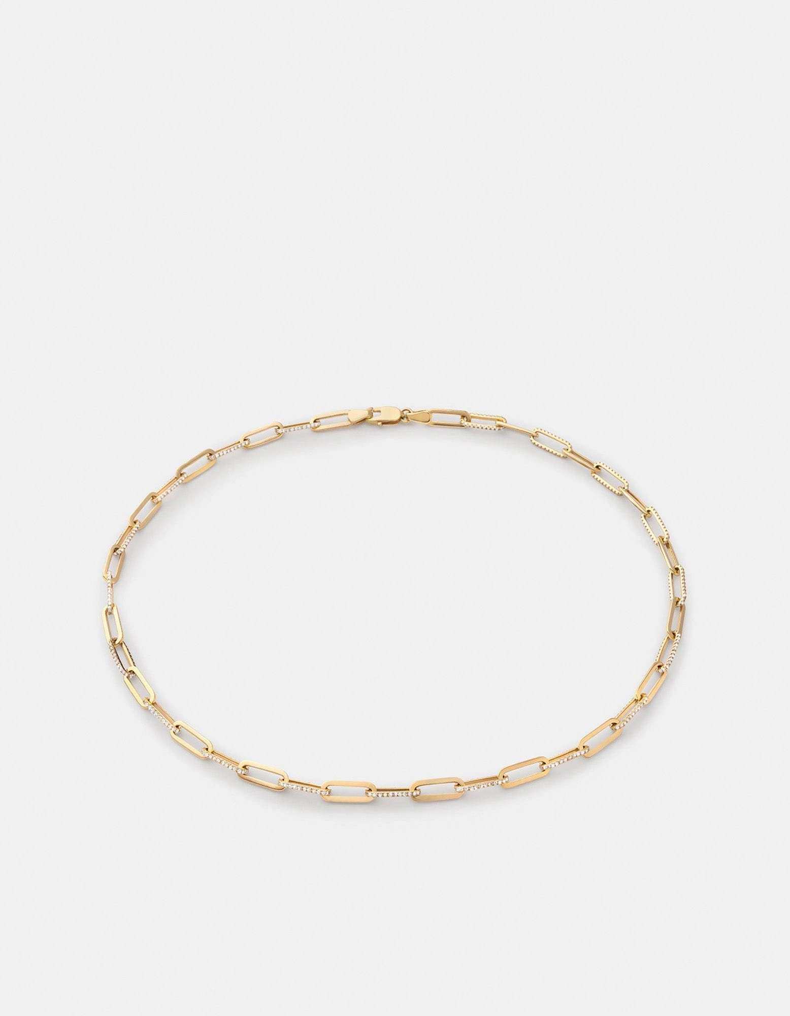 Volt Link Choker, 14k Gold Pavé