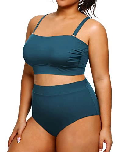 Women's Criss Cross O-Ring Cutout Swimwear High Neck Two Piece Swimsuit