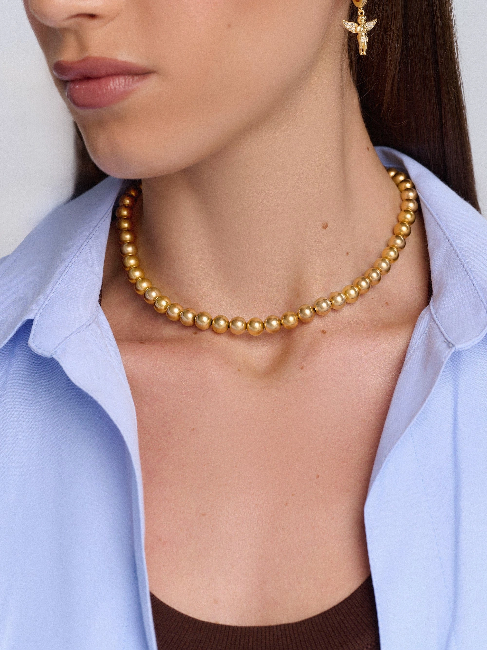 Women's Gold Glow Beaded Choker