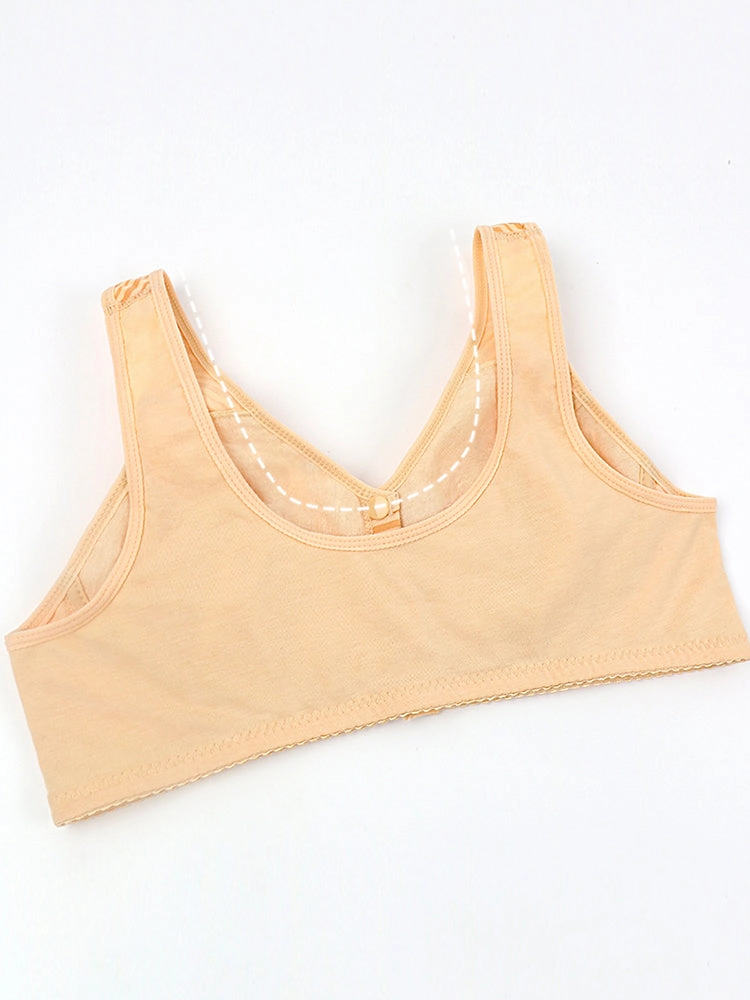 Women's Striped Wireless Tank Front Button Bra