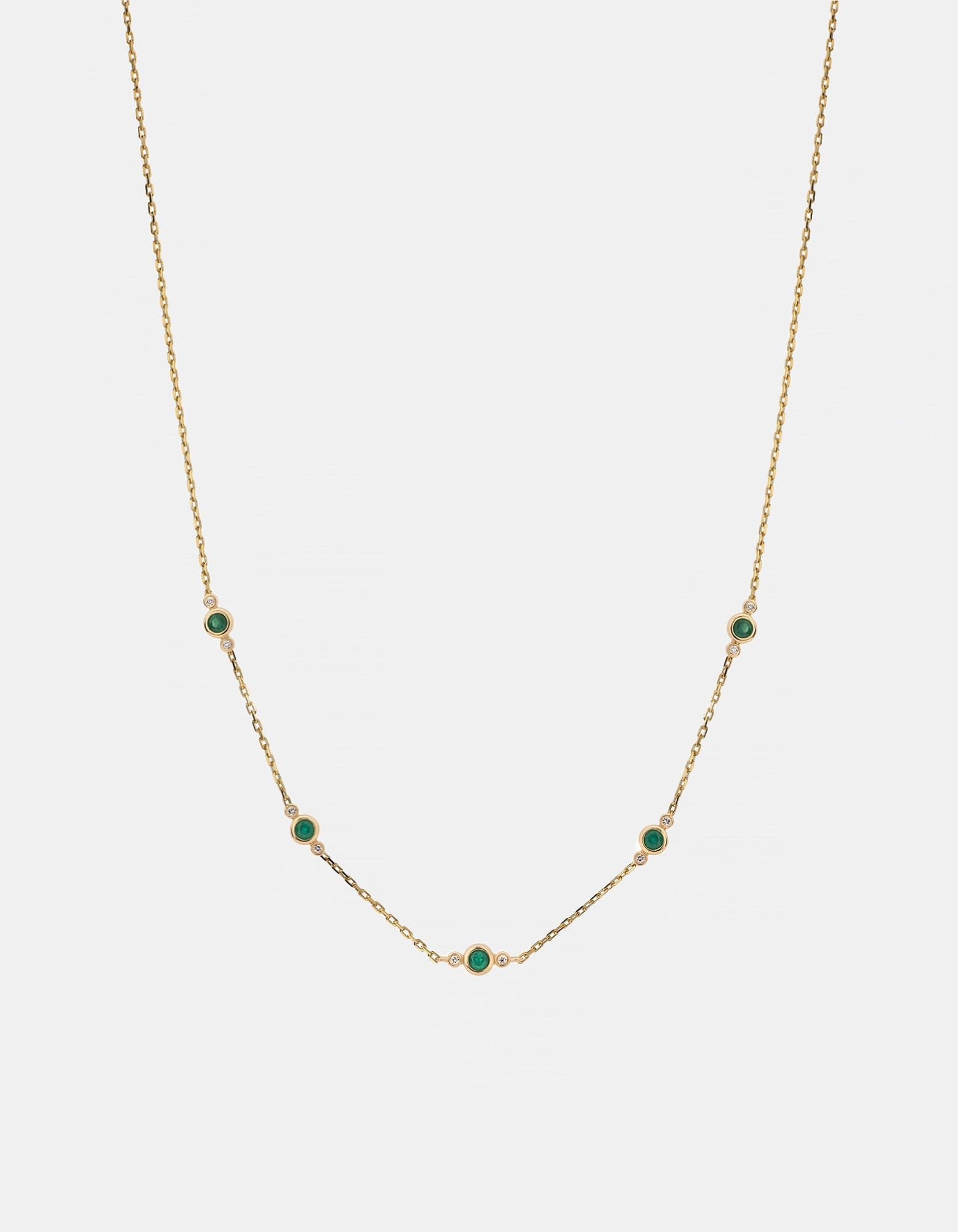 Zaha Chalcedony Necklace, 14k Gold Pavé