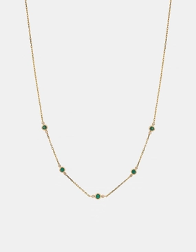 Zaha Chalcedony Necklace, 14k Gold Pavé